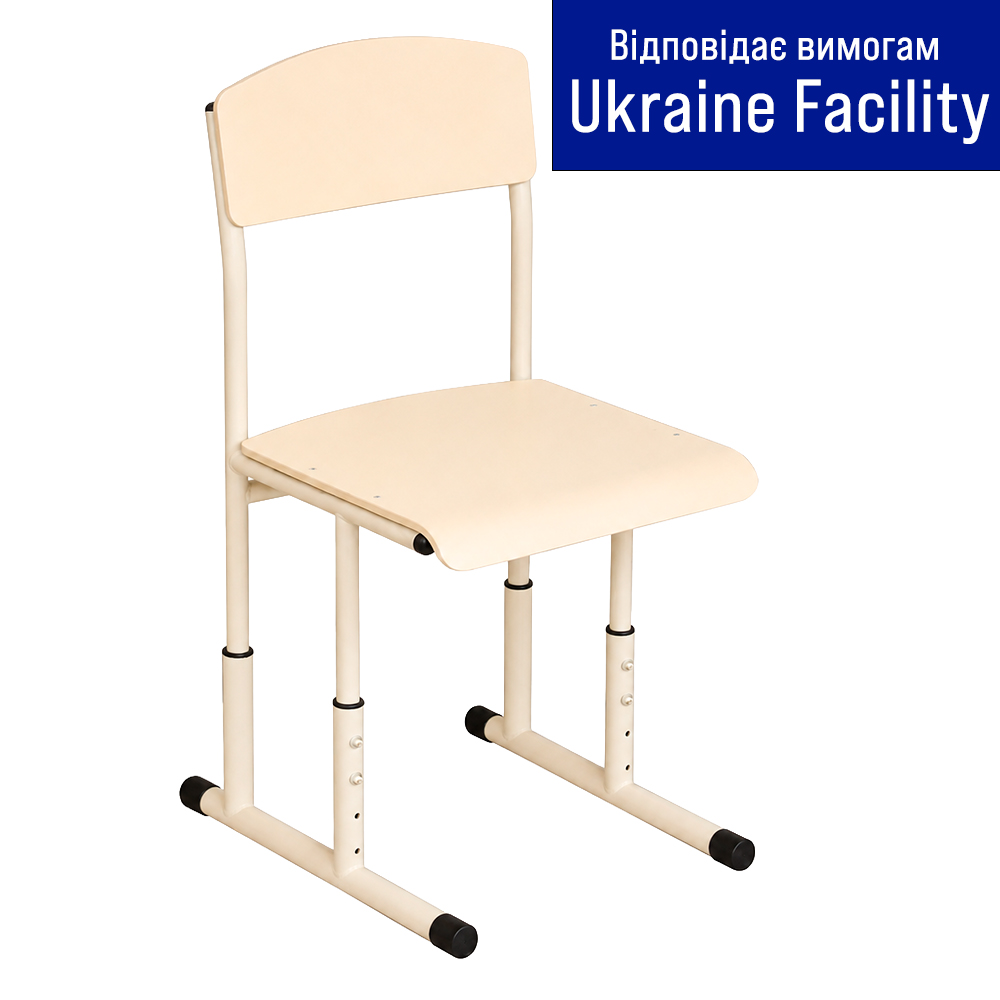 U-shaped student's chair on a round tube with HPL coating (height group 3-6) -- - 1 U-shaped student's chair on a round tube with HPL coating (height group 3-6) -- - 1