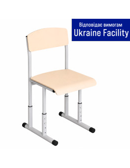 U-shaped student's chair on a round tube with HPL coating (height group 3-6) -- from manafacturer