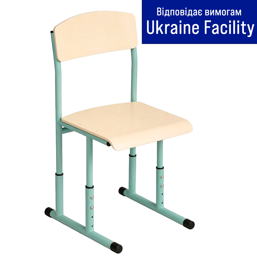 U-shaped student's chair on a round tube with HPL coating (height group 3-6) -- - 2 U-shaped student's chair on a round tube with HPL coating (height group 3-6) -- - 2