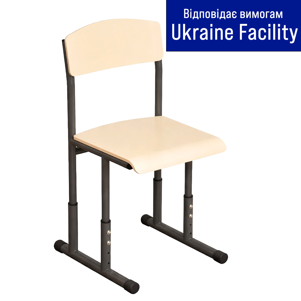 U-shaped student's chair on a round tube with HPL coating (height group 3-6) -- - 4 U-shaped student's chair on a round tube with HPL coating (height group 3-6) -- - 4