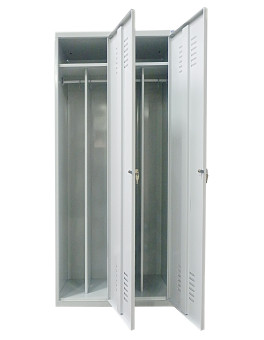 Metal wardrobe with internal partitions