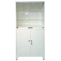 Double-leaf metal medical cabinet