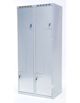 Metal wardrobe with L-shaped doors