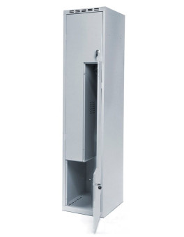 L-shaped double compartment wardrobe locker