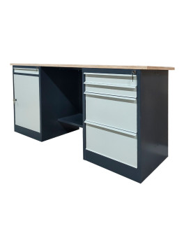 Metal table for the workshop with drawer