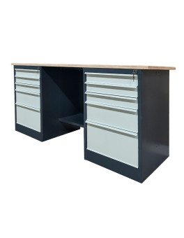 Metal table for the workshop with drawer