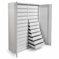 Metal Filing Cabinet with 24 Drawers for Document Storage