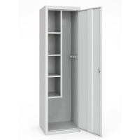 Metal storage cabinet for cleaning equipment