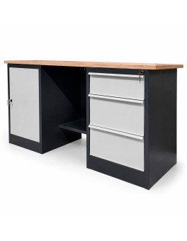Metal table for the workshop with drawer