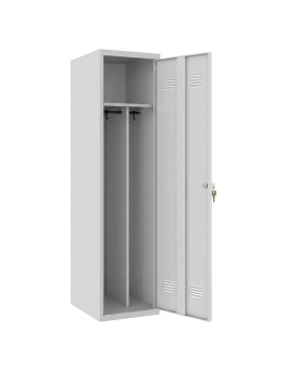 Metal wardrobe with partition