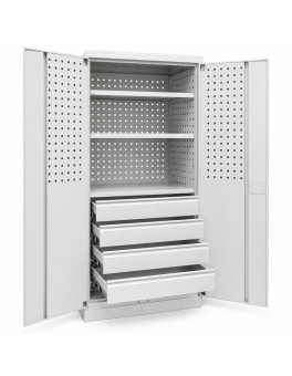 Metal Tool Storage Cabinet with Perforated Panels for Service Stations and Industrial Use Swm 322-4V from manafacturer