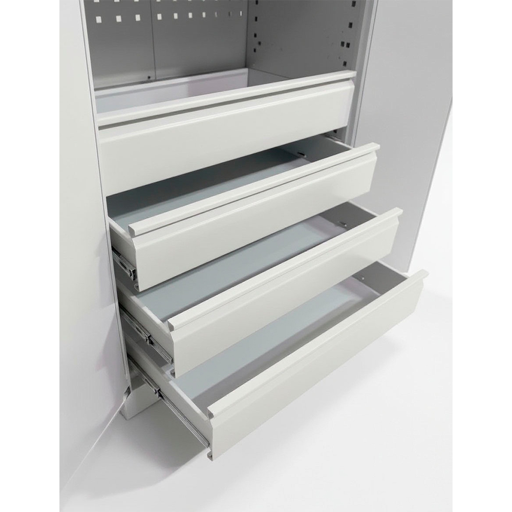 Metal Tool Storage Cabinet with Perforated Panels for Service Stations and Industrial Use Swm 322-4V - 2 Metal Tool Storage Cabinet with Perforated Panels for Service Stations and Industrial Use Swm 322-4V - 2
