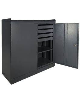 Metal cabinet for the workshop, has eight drawers